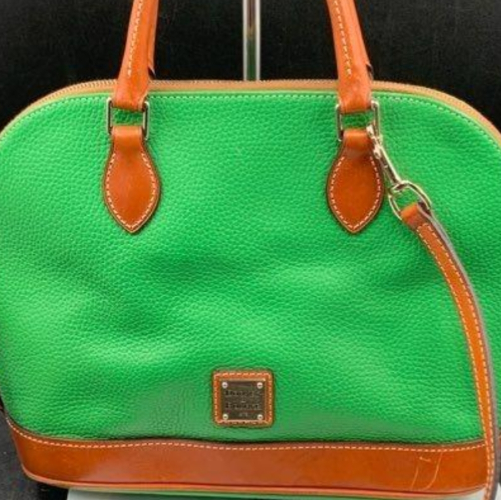 Green and Brown Leather Handbag